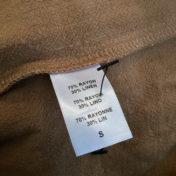 Rachel Pally Ruthie Linen Blend Drop Waist Swing Dress Nutmeg Cognac S - Picture 8 of 9